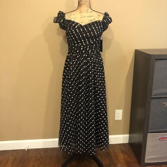 NWT Anthro Shoshanna Meraki Off The Shoulder Dress #158 - Picture 4 of 6